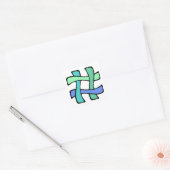 Wavy カラフル # Hashtag Blue Greenソーシャルメディア スクエアシール (封筒)