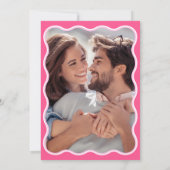 Wavy 結婚's Pinkフォト招待状 招待状 (裏面)