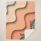 Wavy 3D Retro Custom Name with Corner Text シェルパブランケット (正面)