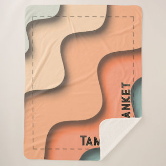 Wavy 3D Retro Custom Name with Corner Text シェルパブランケット