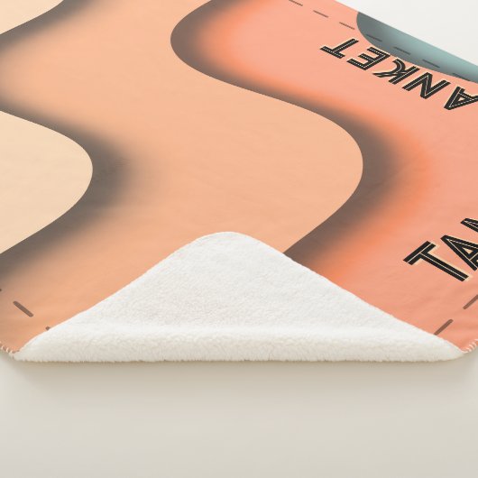 Wavy 3D Retro Custom Name with Corner Text シェルパブランケット (3/4)