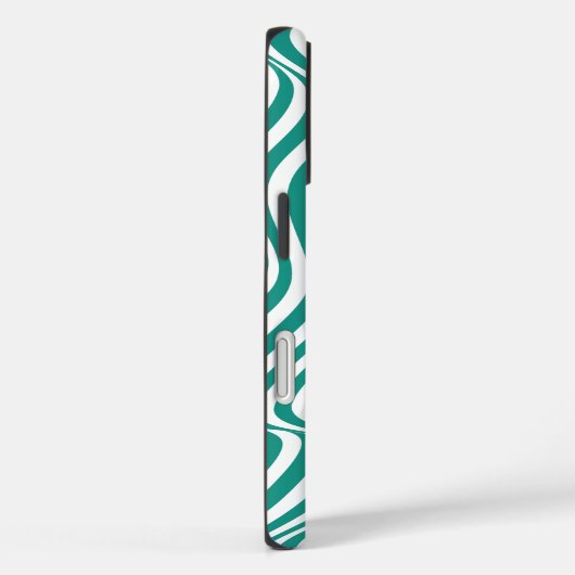 Wavy Abstract Teal with Initial  Case-Mate iPhoneケース (裏面 / 右)