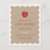 Wavy Apple Preschool Graduation Party Invitation 招待状 (正面)
