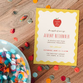 Wavy Apple Preschool Graduation Party Invitation 招待状