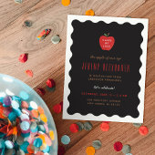 Wavy Apple Preschool Graduation Party Invitation 招待状