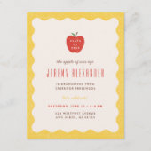 Wavy Apple Preschool Graduation Party Invitation 招待状 (正面)