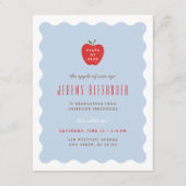 Wavy Apple Preschool Graduation Party Invitation 招待状 (正面)