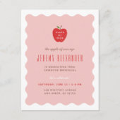 Wavy Apple Preschool Graduation Party Invitation 招待状 (正面)