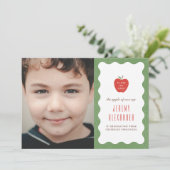 Wavy Apple Preschool Photo Graduation Announcement セーブザデート (スタンド正面)
