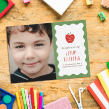 Wavy Apple Preschool Photo Graduation Announcement