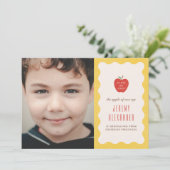 Wavy Apple Preschool Photo Graduation Announcement セーブザデート (スタンド正面)