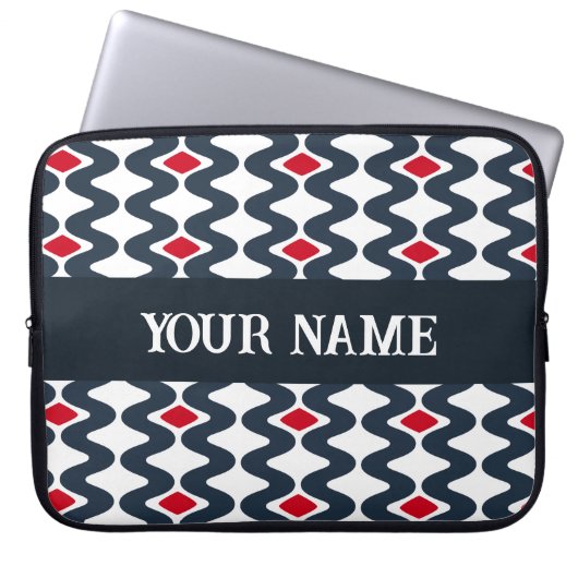 Wavy Blueノートパソコンケース ラップトップスリーブ (正面)