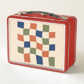 Wavy Checkerboard Retro Multicolor Lunch Box メタルランチボックス (裏面)