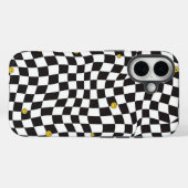 Wavy Checkerboard Smiley Streetwear Case Case-Mate iPhoneケース (裏面 (横))