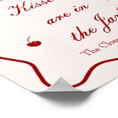 Wavy Cherry Bridal Shower Guess How Many Kisses ポスター (角)