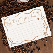 Wavy Coffee Bridal Shower Date Night Ideas Card 招待状