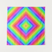 Wavy Colorful Square Psychedelic Pattern  タペストリー (正面(横))