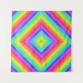 Wavy Colorful Square Psychedelic Pattern  タペストリー (正面)