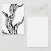 Wavy Curved Abstract Tree Pen Drawing ノートカード (正面/裏面)