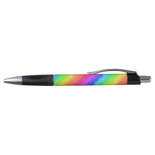Wavy Diagonal Colorful Rainbow Design ボールペン (トップ)