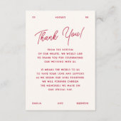 Wavy Frame Retro Photo Funky Wedding サンキューカード (正面)