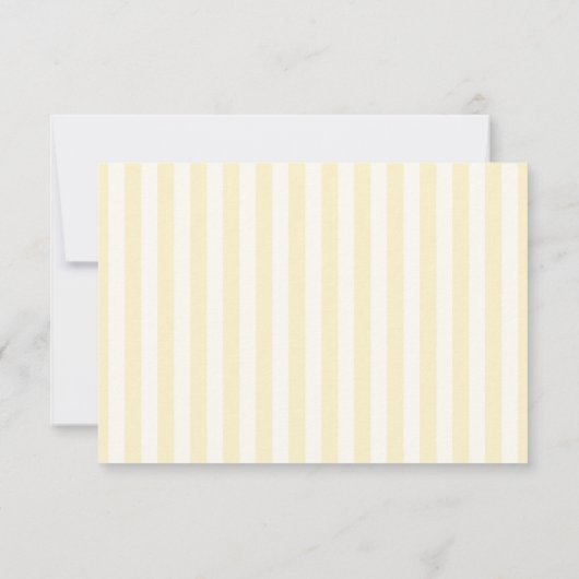 Wavy Frame Soft Yellow Striped Wedding  出欠カード (裏面)