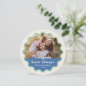 Wavy Frame Valentine's Dayフォトカード – 青 (スタンド正面)