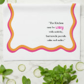 Wavy Frame & Whimsical Quote キッチンタオル (折り畳み)
