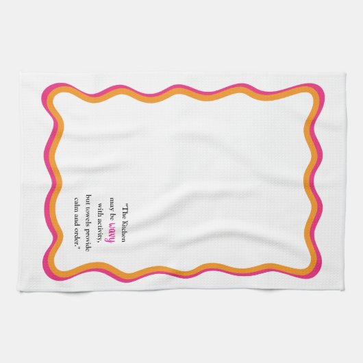 Wavy Frame & Whimsical Quote キッチンタオル (横)