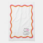 Wavy Frame & Whimsical Quote キッチンタオル (縦)