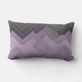 Wavy lavender and gray geometric patterns AI art  ランバークッション (裏面)
