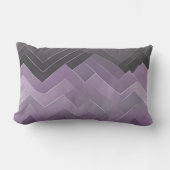 Wavy lavender and gray geometric patterns AI art  ランバークッション (正面)