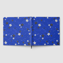  Wavy lines, adorned with black and white flowers