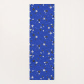  Wavy lines, adorned with black and white flowers ヨガマット (裏面)