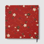 Wavy lines, adorned with black & white flowers ゲストブック (裏面)