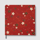 Wavy lines, adorned with black & white flowers ゲストブック (正面)