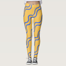 Wavy Lines Seamless Pattern Leggings | Ocean Wave 