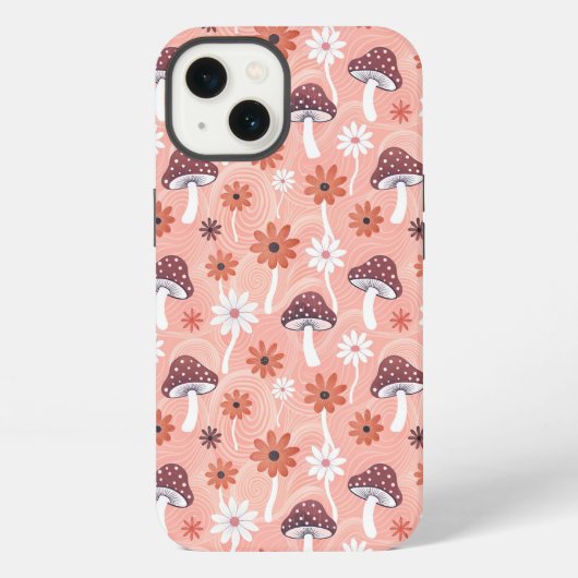 Wavy Mushroom Garden iPhoneケース (裏面)