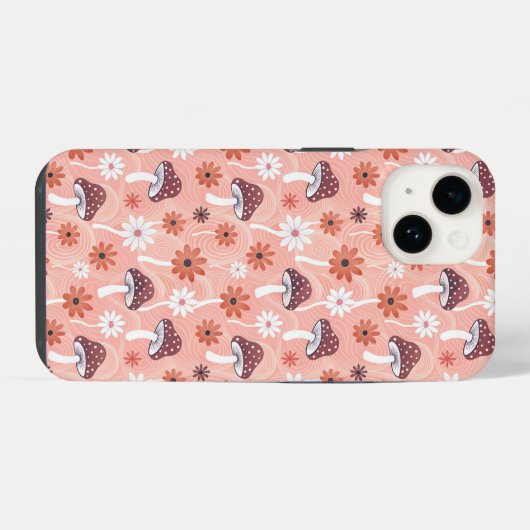 Wavy Mushroom Garden iPhoneケース (裏面横)
