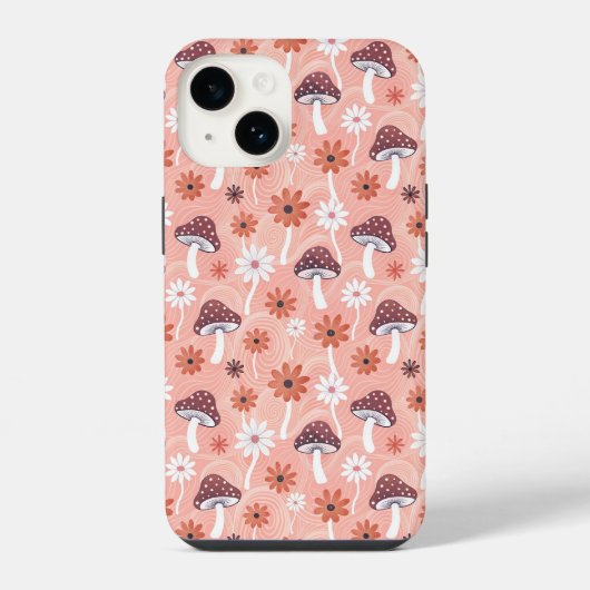 Wavy Mushroom Garden iPhoneケース (裏面)
