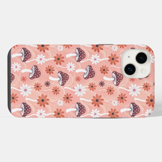 Wavy Mushroom Garden iPhoneケース (裏面横)