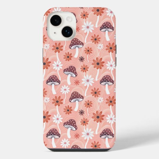 Wavy Mushroom Garden iPhoneケース (裏面)