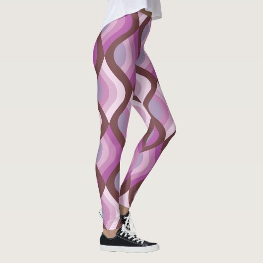 Wavy Ombre Purple All-Over-Print Leggings レギンス (右)