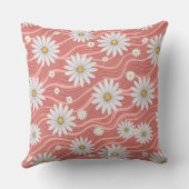 Wavy Pink Daisies  クッション (裏面)