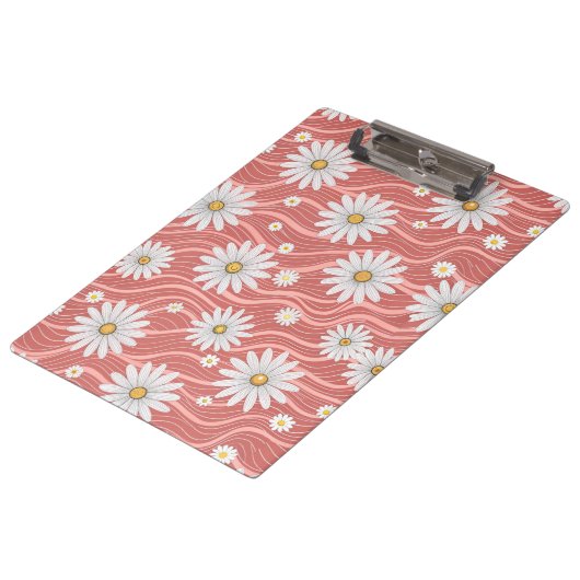 Wavy Pink Daisies クリップボード (アングル)