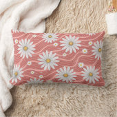 Wavy Pink Daisies ランバークッション (ブランケット)