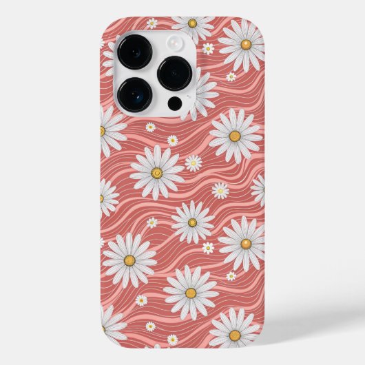 Wavy Pink Daisies Case-Mate iPhoneケース (裏面)