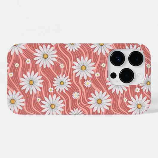 Wavy Pink Daisies Case-Mate iPhoneケース (裏面 (横))