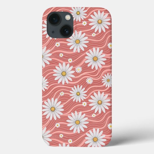 Wavy Pink Daisies Case-Mate iPhoneケース (裏面)