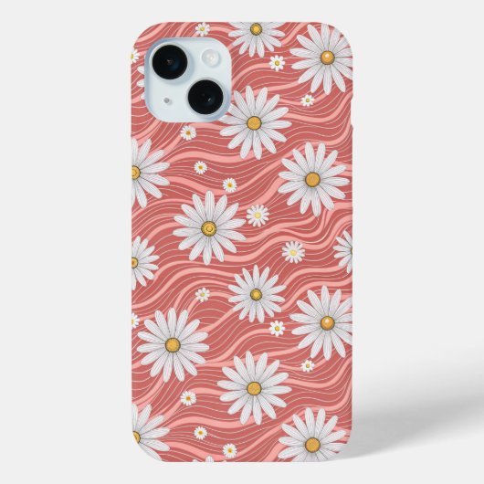 Wavy Pink Daisies Case-Mate iPhoneケース (裏面)